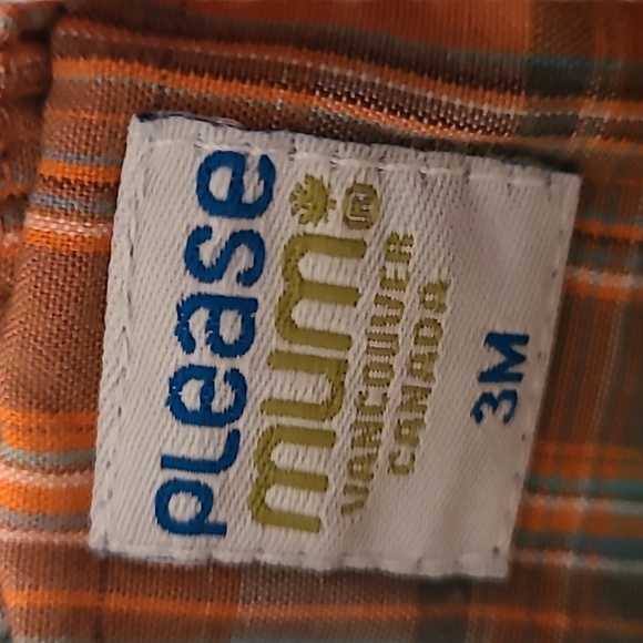 Plaid cotton shortalls with matching sun hat - Picture 2 of 3